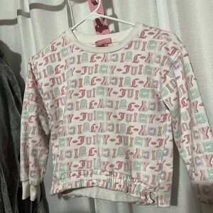 Juicy Couture White Crewneck Sweatshirt with Pastel Pink & Mint Logo